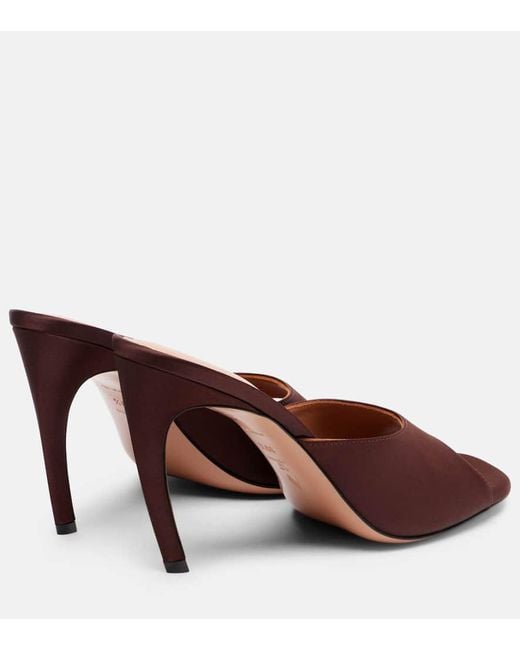 The Attico Brown Betta 95 Satin Mules