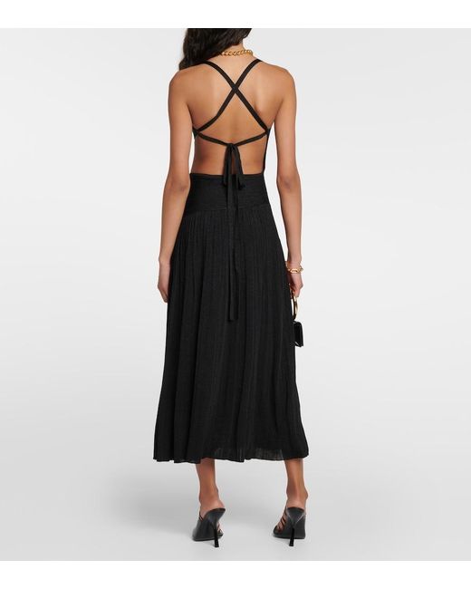 Zimmermann Black One-Shoulder Knit Midi Dress