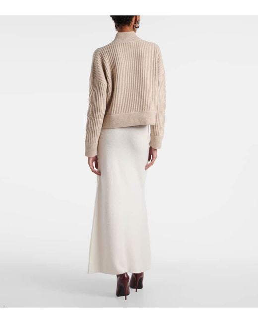 Max Mara Natural Afelio Wool And Cashmere Cardigan