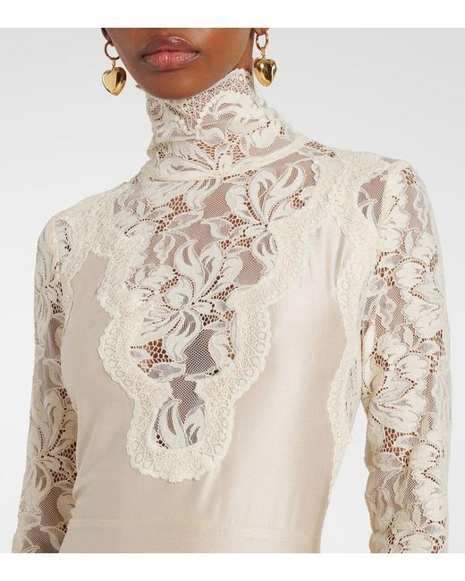 Rabanne White Maxikleid Mit Spitze