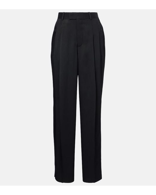 Bottega Veneta Black High-Rise Tapered Pants