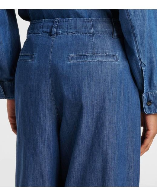 Max Mara Blue Weite Hose Sophie Aus Denim