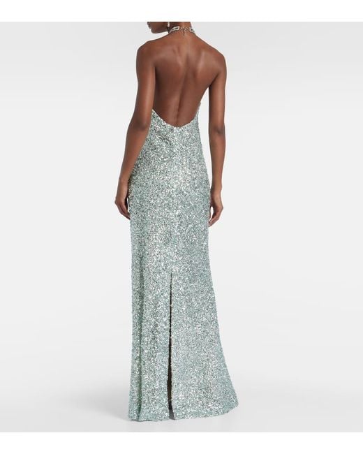 Vestido De Fiesta Poseidon Con Lentejuelas ‎Taller Marmo de color Green