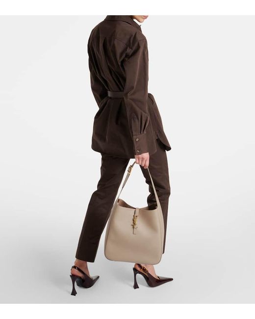 Saint Laurent Natural Schultertasche Le 5 A 7 Large Aus Leder