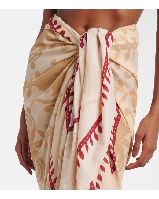 Johanna Ortiz Pink Printed Cotton Beach Cover-Up