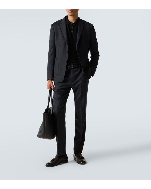 LeKasha Black Crete Cashmere Polo Sweater for men