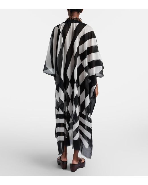 Dries Van Noten Black Printed Cotton Kaftan