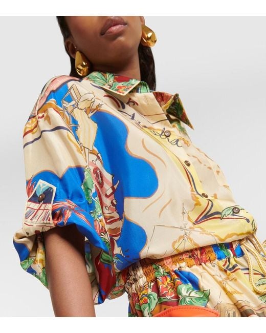 Zimmermann Blue Alight Nautical Map-print Shirt