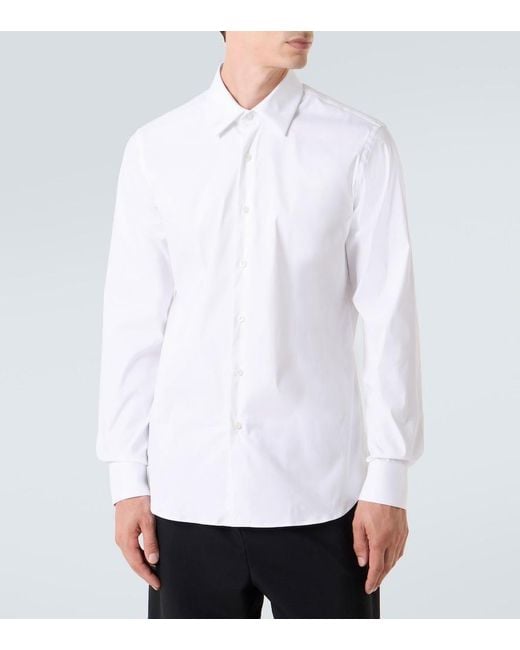 Camisa Oversized De Algodon Prada de hombre de color White