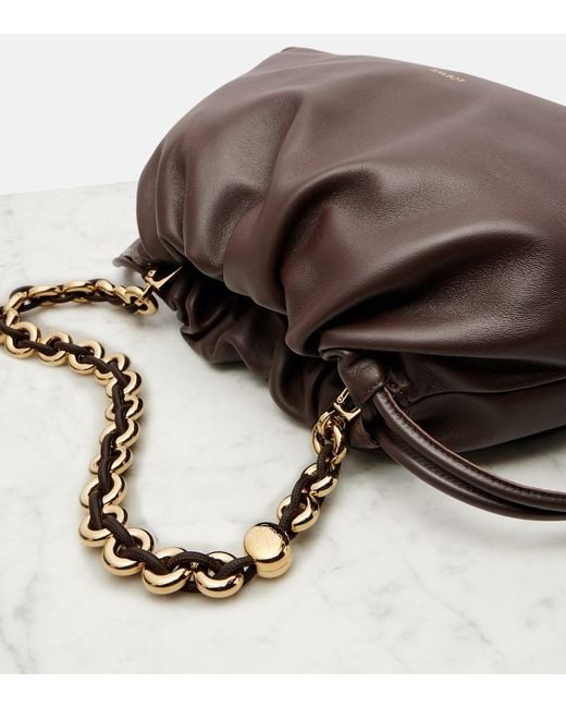 Loewe Brown Schultertasche Flamenco Large Aus Leder