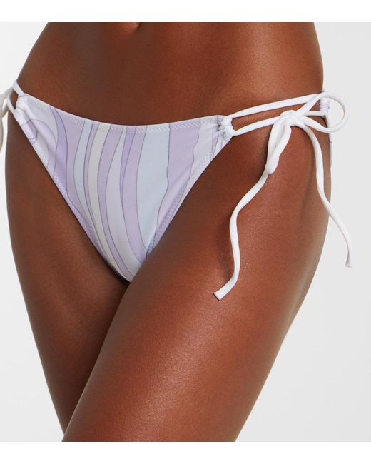 Emilio Pucci White Marmo Bikini Bottoms