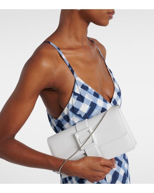 Manolo Blahnik White Maygot Leather Clutch