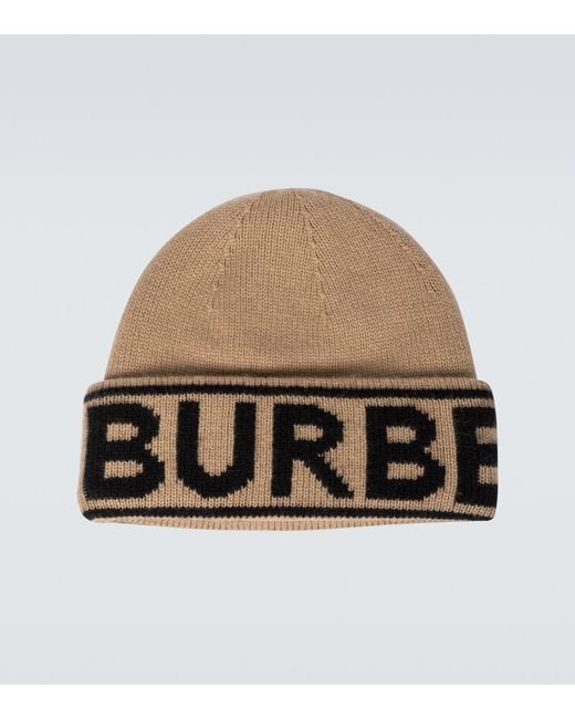Burberry Natural Logo Intarsia Cashmere Beanie for men