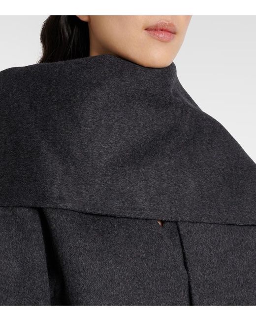Gucci Black Gg Double-Breasted Wool Coat