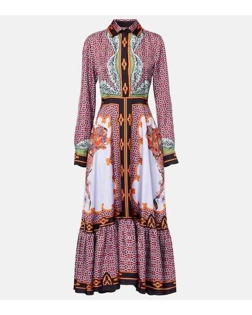 LaDoubleJ Red Maxikleid San Pietro Aus Seide