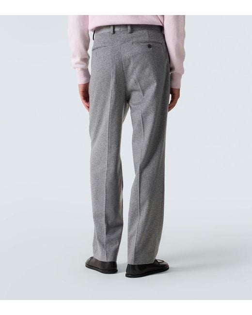 Auralee Gray Cashmere Straight Pants for men