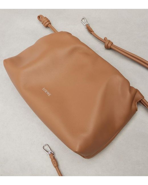 Loewe Brown Clutch Flamenco Medium Aus Leder