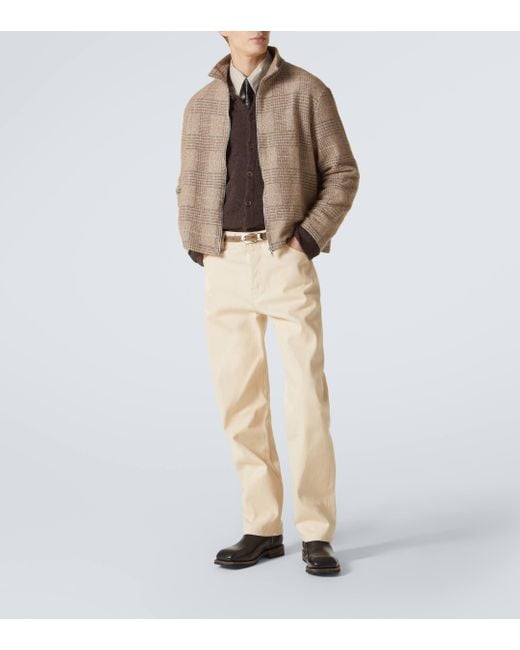 Our Legacy Brown Shrunken Cotton And Wool-blend Sweater for men