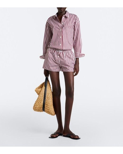 Eres Red Sir Striped Cotton Shirt