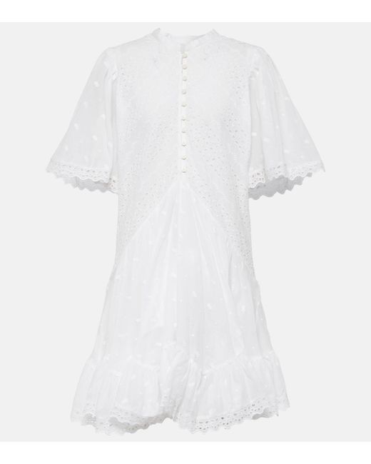Robe Slayae brodee en coton Isabel Marant en coloris White