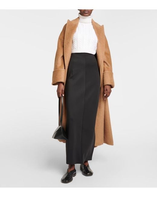 Max Mara White Oscuro Wool And Cashmere Turtleneck Top