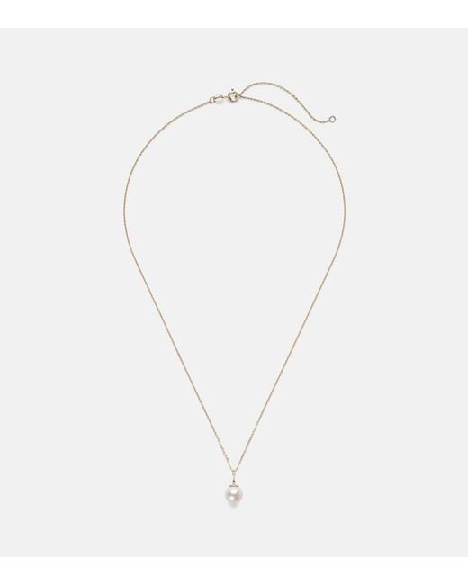 STONE AND STRAND White Essential 18Kt Necklace With Pearl