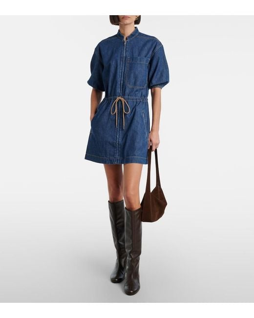 Veronica Beard Blue Akerman Denim Minidress