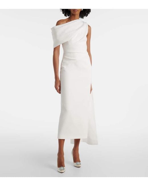 Roksanda White Bridal Maite 2 Caped One-Shoulder Gown