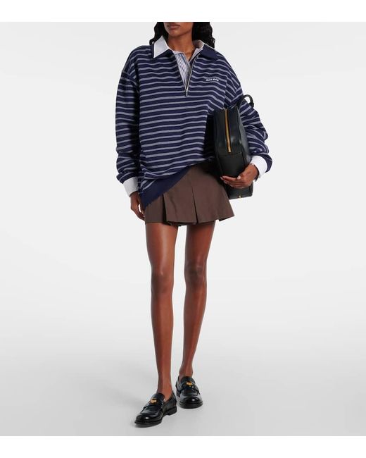Miu Miu Blue Polopullover Aus Baumwolle