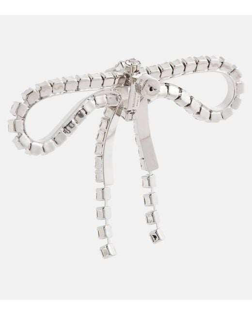 Pendientes Archive Ribbon Con Cristales Balenciaga de color Metallic