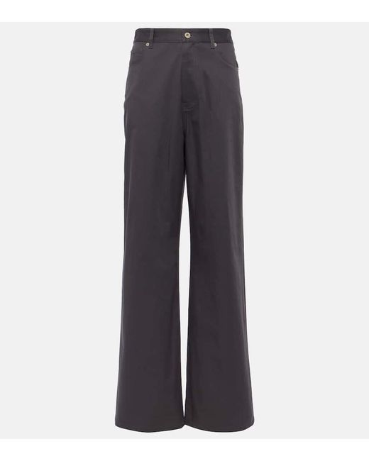 Pantalones anchos de dril de algodon de tiro alto Loewe de color Blue