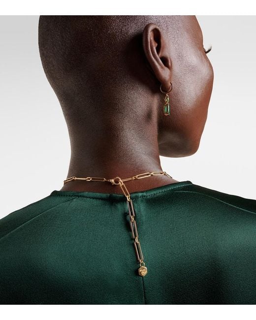 SHAY White Starburst 18Kt Necklace With Emerald And Diamonds