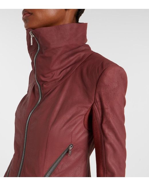 Rick Owens Red Leather Jacket