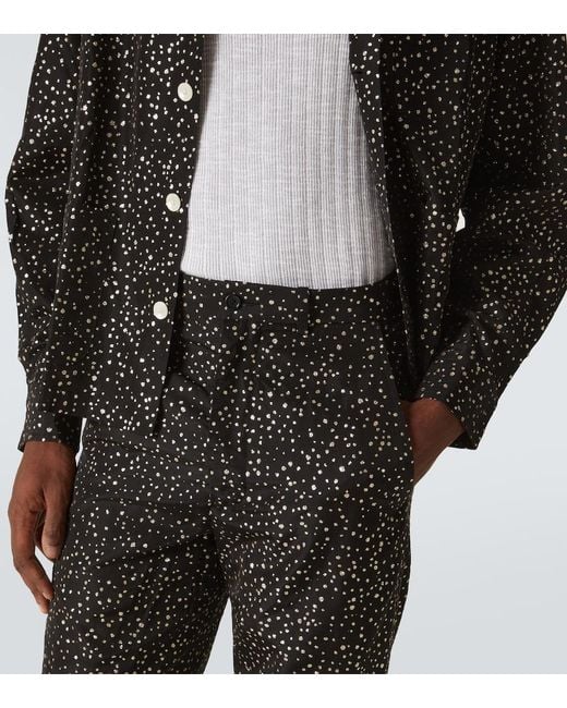 Bode Black Glitter Faille Straight Pants for men