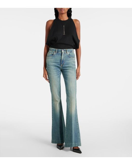 McQueen Blue Faded Flared Jeans