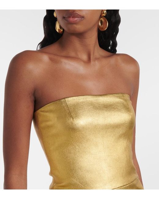 Stouls Natural Amina Metallic Leather Minidress