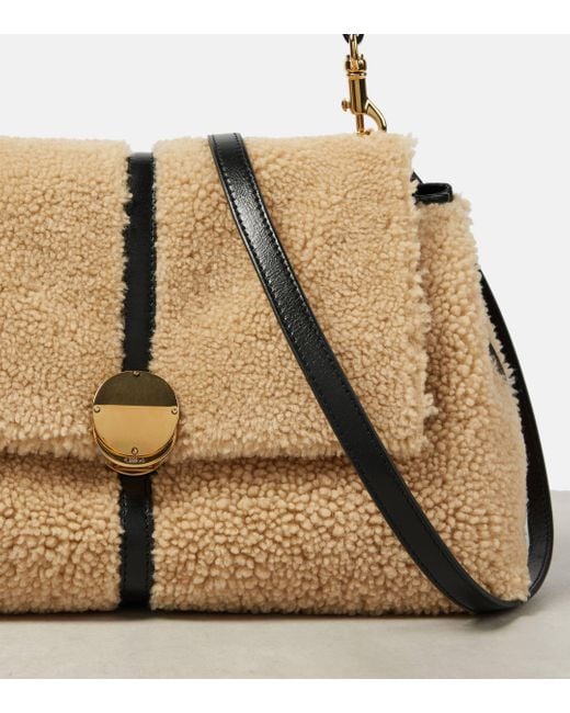 Chloé Natural Penelope Medium Shearling Shoulder Bag