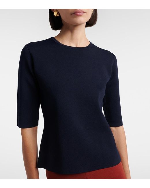 Max Mara Blue Jersey Top