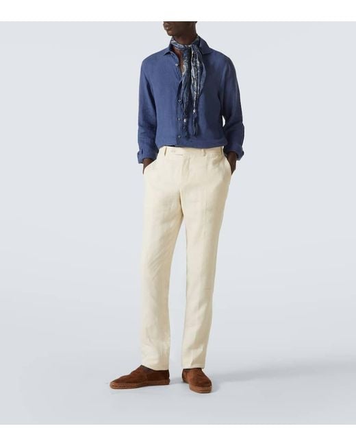 Camicia Nick di Fedeli in Blue da Uomo