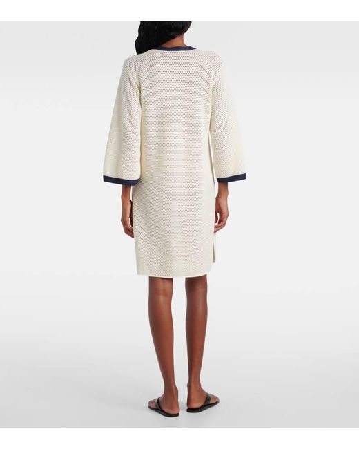 Eres Natural Albatros Knitted Cotton-Blend Minidress