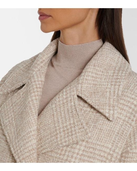 Eleventy Natural Checked Wool And Alpaca-Blend Jacket