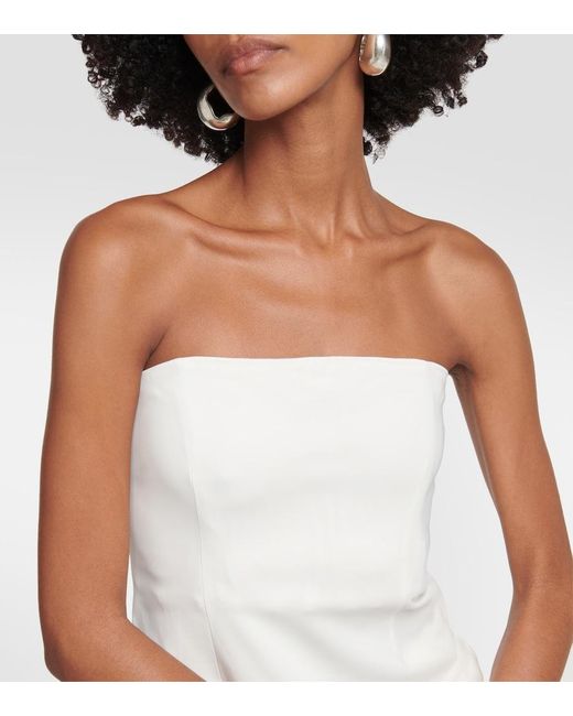 Co. White Strapless Crepe Top