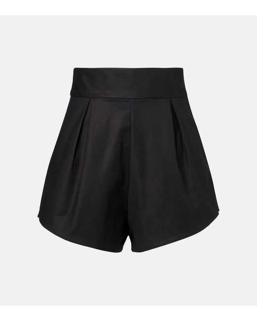 Adriana Degreas Black High-Rise Cotton-Blend Shorts