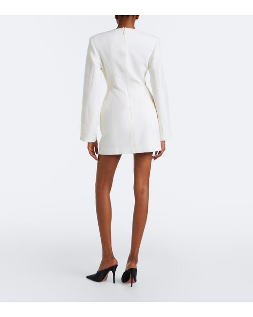 Rachel Gilbert White Finley Wool-Blend Minidress