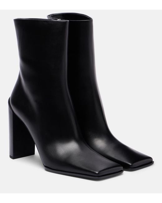 Alaïa Black Leather Ankle Boots