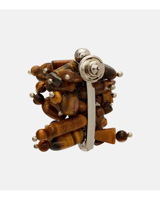 Pendientes Adornados Dries Van Noten de color Brown