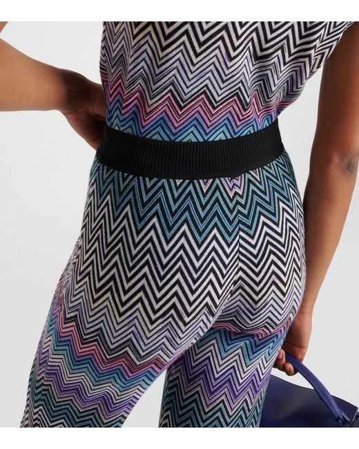 Missoni Blue Zig Zag Flared Pants