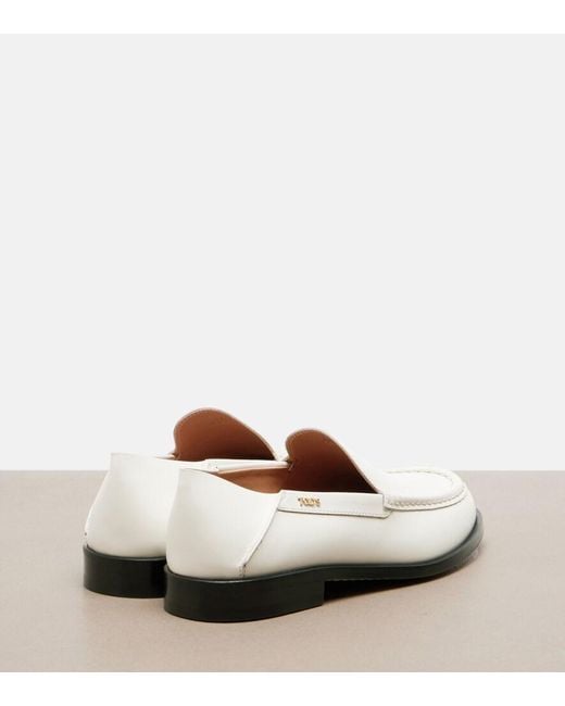 Tod's White Leather Loafers