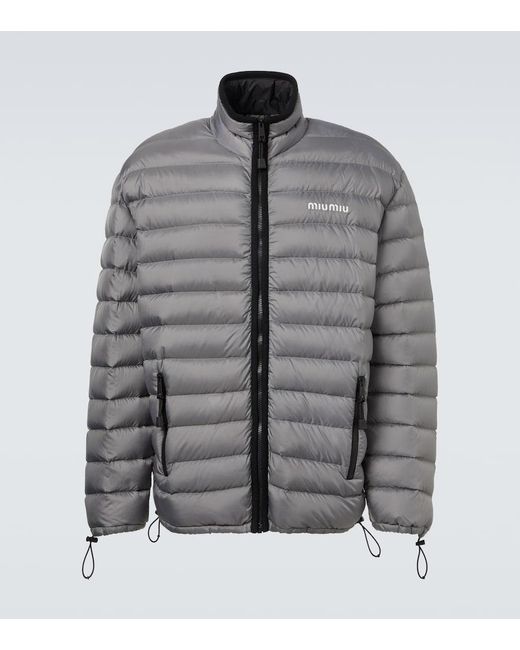 Miu Miu Gray Paneled Down Jacket for men