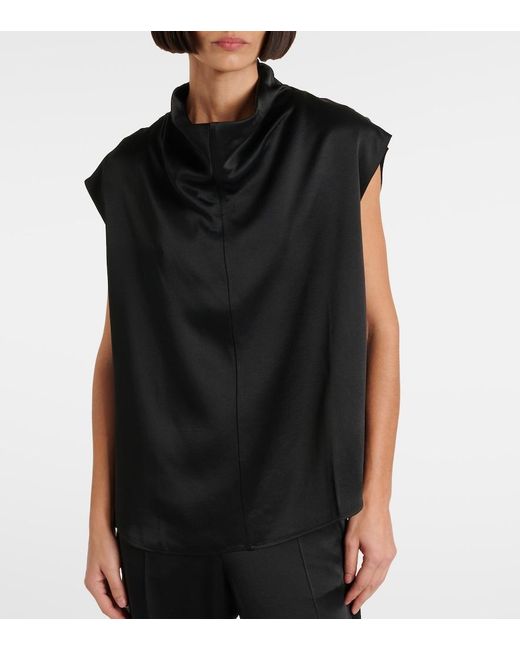 Totême Black Draped Top